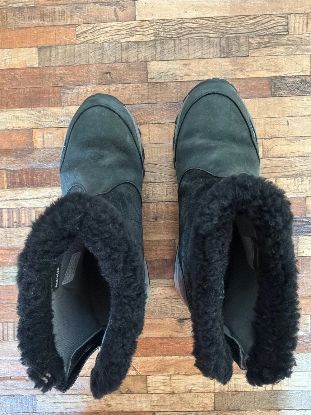 The North Face Women’s Black Quilted Shearling-Trim Winter Boots